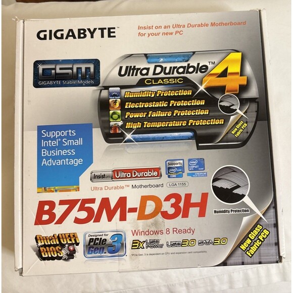 Gigabyte Technology B75M-D3H LGA 1155, Intel Gaming Motherboard New Open Box - Picture 2 of 3